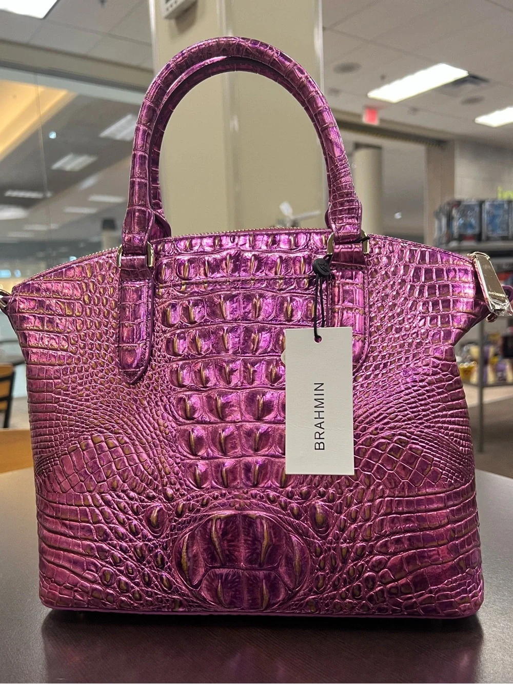 Brahmin Duxbury Satchel Bag Opera Melbourne Iridescent Leather $315 Retail - Picture 3 of 11